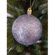 Новогодний шар "Блестки" Ø80мм гранит, цена за набор 4шт